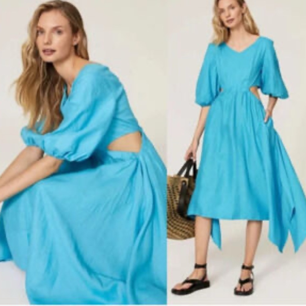 NICHOLAS Asymmetrical Blue Dress